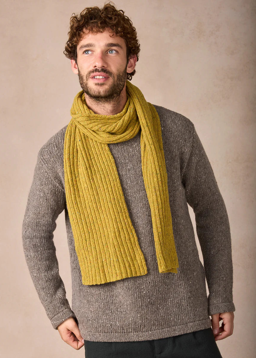 Luxe Cashmere Merino Ribbed Scarf | Lichen