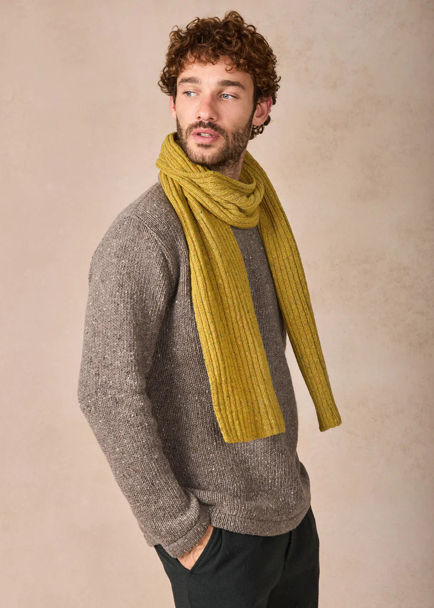 Luxe Cashmere Merino Ribbed Scarf | Lichen