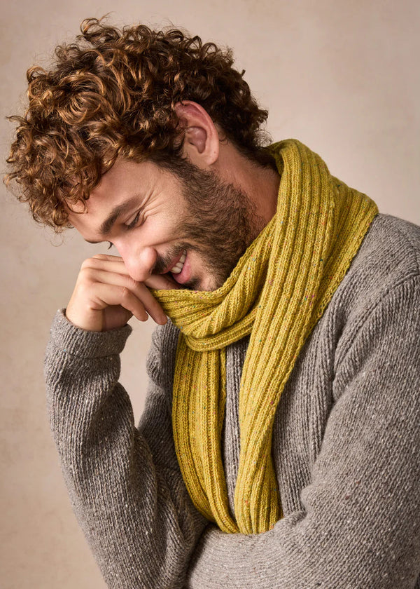 Luxe Cashmere Merino Ribbed Scarf | Lichen