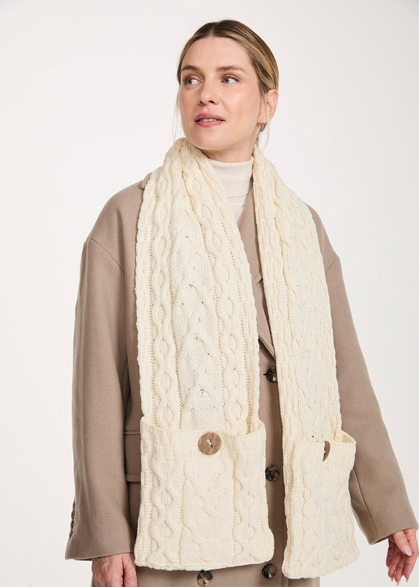 Aran Pocket Scarf | Natural