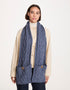 Aran Pocket Scarf | Denim Blue | 100% Merino Wool | Irish Knitwear