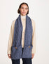 Aran Pocket Scarf | Denim Blue | 100% Merino Wool | Irish Knitwear
