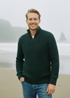 IrelandsEye Men's Ribbed Zip Neck Sweater | Green