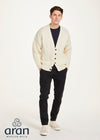 Aran V-Neck Cardigan | 100% Merino Wool | Natural