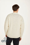 Aran V-Neck Cardigan | 100% Merino Wool | Natural