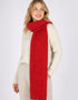 Luxe Ribbed Cashmere Merino Scarf | Chilli