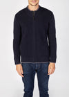 IrelandsEye Zipped Ribbed Cardigan | Navy