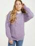 Inisheer Traditional Ladies Aran Sweater - Lavender