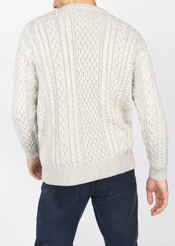 IrelandsEye Men's Cuileann Aran Sweater | Silver Marl