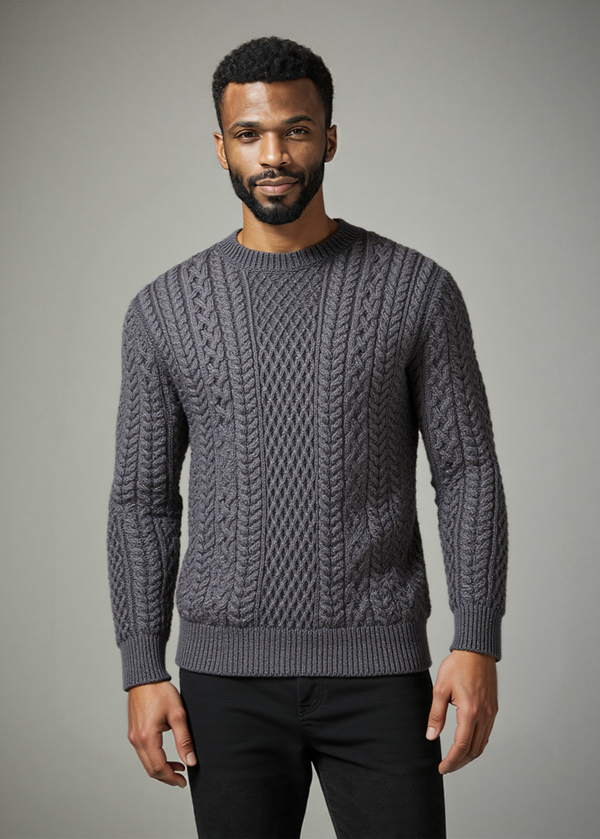 Cuileann Aran Sweater | Steel Marl