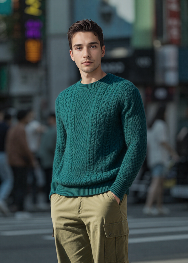 IrelandsEye Cuileann Aran Sweater | Green