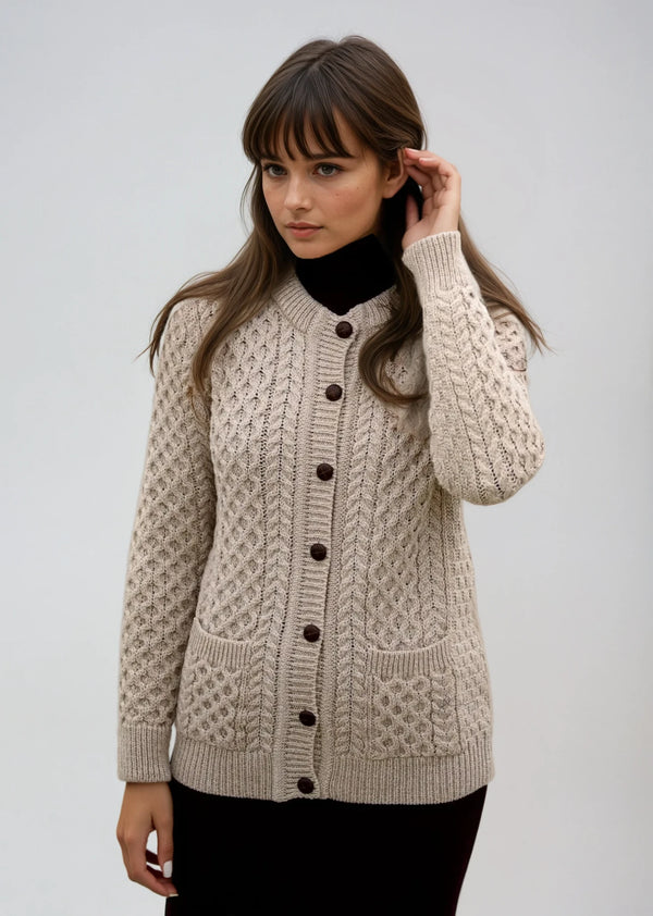 Aran Lumber Cardigan | Parsnip