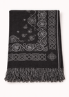Aran Shamrock Blanket| Stone Grey / Black 