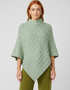 Aran Poncho Sage Marl | 100% Merino Wool Irish Poncho