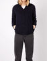 IrelandsEye Women's Aran Hooded Cardigan | Navy