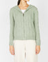 IrelandsEye Women's Aran Hooded Cardigan | Sage Marl