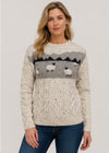 Unisex Pure Wool Sheep Aran Sweater | Oatmeal