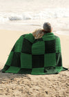 Aran Patch Blanket - Green