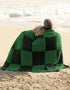Aran Patch Blanket - Green