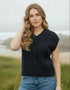 Women's V Neck Aran Vest | Navy
