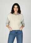 IrelandsEye Women's V Neck Aran Vest | Natural