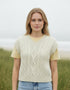 IrelandsEye Women's V Neck Aran Vest | Natural