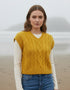 IrelandsEye Women's V Neck Aran Vest | Sunflower