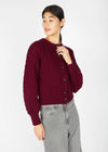 IrelandsEye Cropped Aran Cardigan | Claret