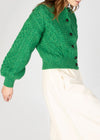 IrelandsEye Cropped Aran Cardigan | Green