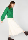 IrelandsEye Clover Cropped Aran Cardigan in Green Marl