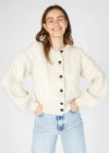 IrelandsEye Clover Cropped Aran Cardigan | Natural
