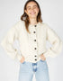 IrelandsEye Clover Cropped Aran Cardigan | Natural