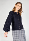 IrelandsEye Cropped Aran Cardigan | Navy