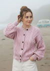 IrelandsEye Cropped Aran Cardigan | Pink