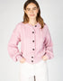Cropped Aran Cardigan in Pale Pink | IrelandsEye Merino Wool