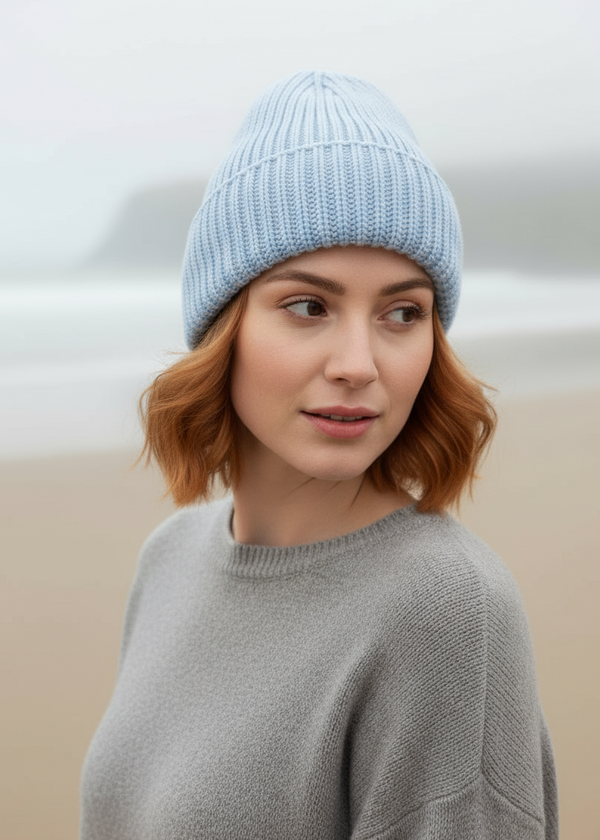 IrelandsEye Chunky Knit Hat | Ice Blue