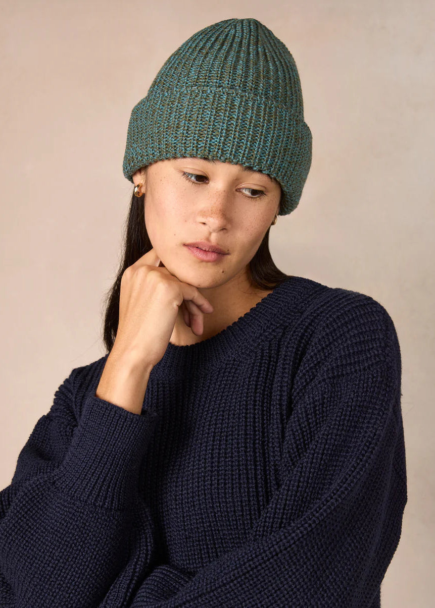 Zinnia Chunky Knit Merino Wool Hat | Fern Marl
