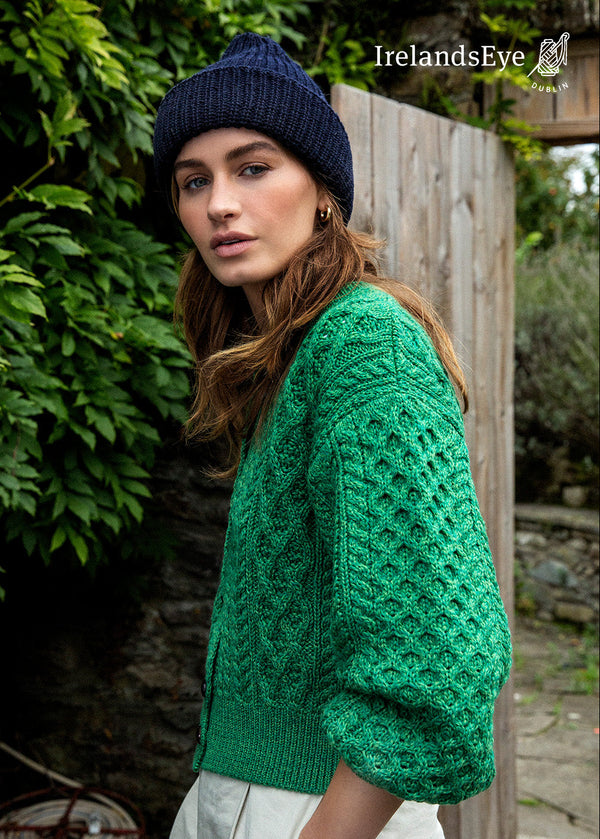 IrelandsEye Cropped Aran Cardigan | Green