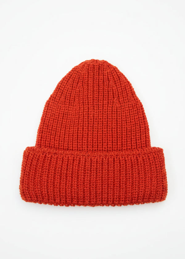 Zinnia Chunky Knit Merino Wool Hat | Orange Marl