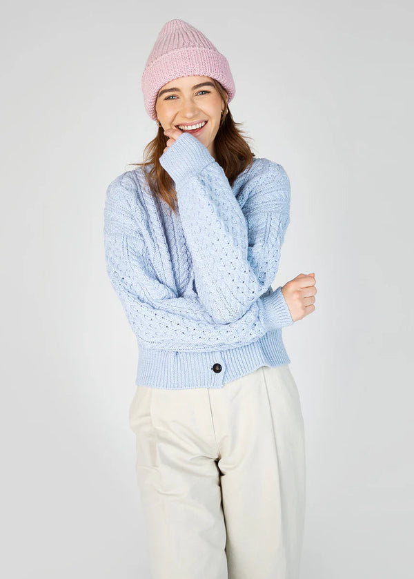 Zinnia Chunky Knit Merino Wool Hat | Pale Pink