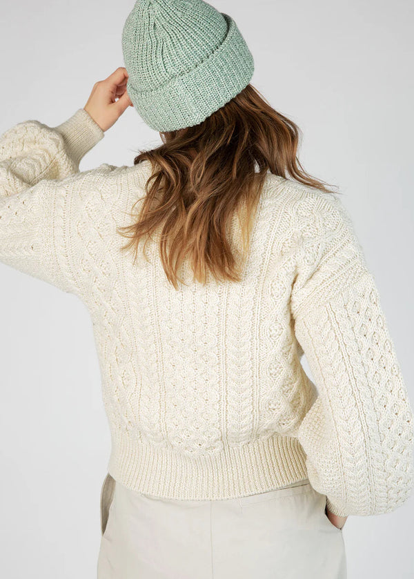 Zinnia Chunky Knit Hat in Sage | 100% Merino Wool | Ireland's Eye Knitwear