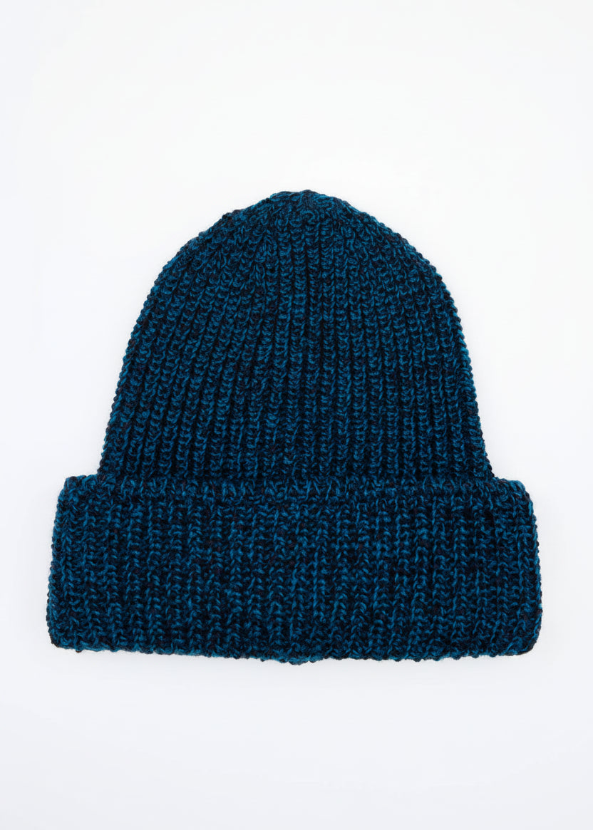 Zinnia Chunky Knit Merino Wool Hat | Petrol Marl