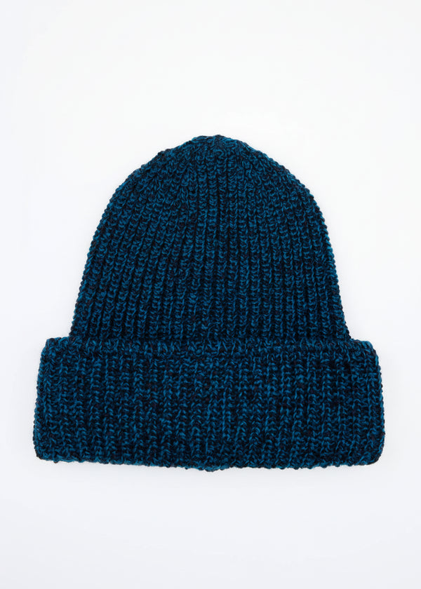 Zinnia Chunky Knit Merino Wool Hat | Petrol Marl