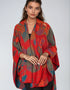 Jimmy Hourihan Shawl With 'Picasso' Inspired Motif Red