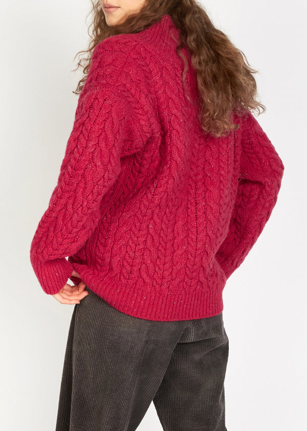 IrelandsEye Cable V-neck Aran Sweater | Bramble Berry