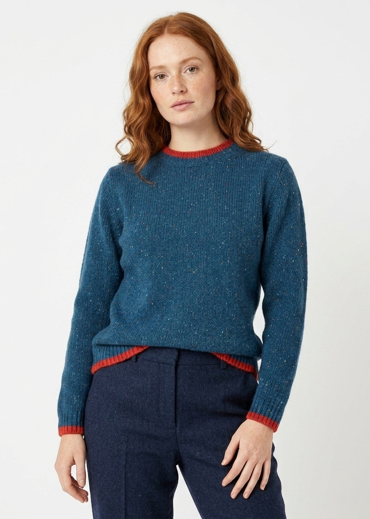 Irelandseye Slaney Crew Neck Sweater | Blue