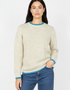 Slaney Crew Neck Sweater - Chalkstone | Ireland's Eye Knitwear