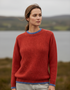 Slaney Crew Neck Sweater - Wool Cashmere Blend | Chilli Red