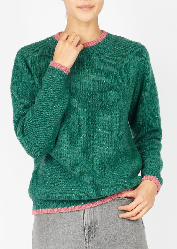 Slaney Crew Neck Sweater | Green Garden