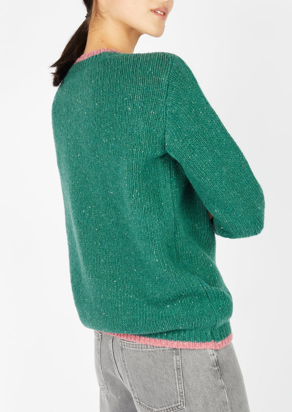 Slaney Crew Neck Sweater | Green Garden